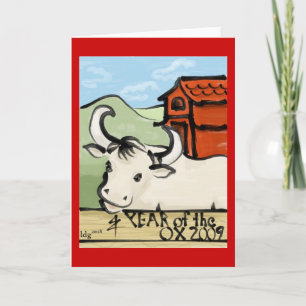 Cartes Pour Fêtes Annuelles Année de la Ferme des Ox 2009