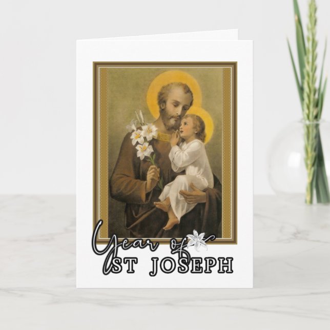Cartes Pour Fêtes Annuelles Année de saint Joseph Jésus catholique Religieux (Devant)