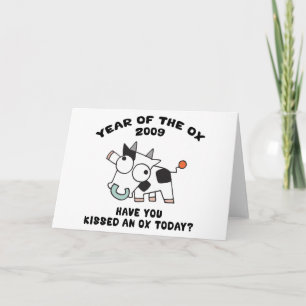 Cartes Pour Fêtes Annuelles Année drôle des cadeaux de boeuf