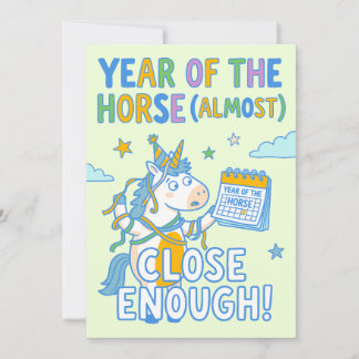 Cartes Pour Fêtes Annuelles Année du Cheval (Presque) Suffisamment Proche Lico