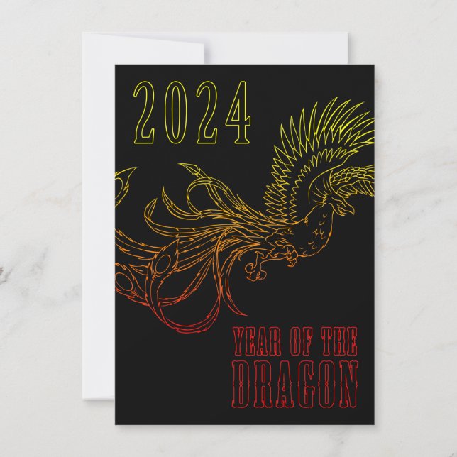 Cartes Pour Fêtes Annuelles année du dragon  (Devant)