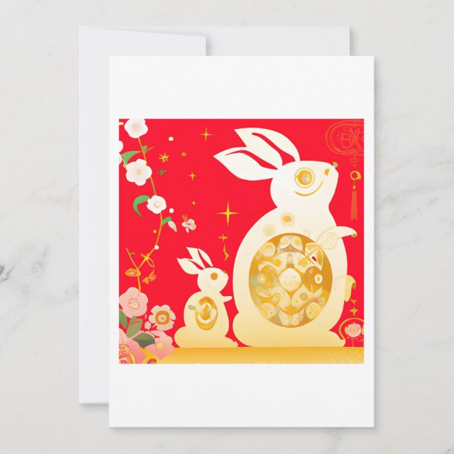 Cartes Pour Fêtes Annuelles Année du Lapin (Devant)