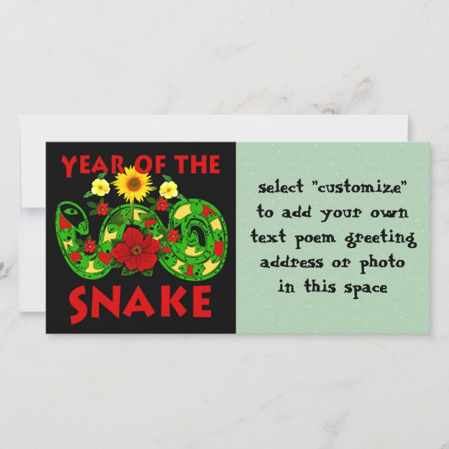 Cartes Pour Fêtes Annuelles Année Du Serpent (Devant)