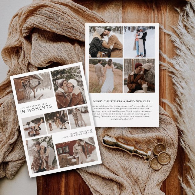 Cartes Pour Fêtes Annuelles Année en moments famille photo collage Noël (Créateur téléchargé)