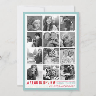 Cartes Pour Fêtes Annuelles Année en revue 12 Photo Collage Holiday Photocard