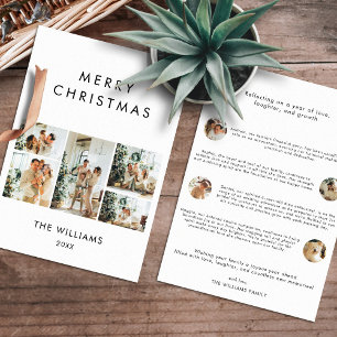 Cartes Pour Fêtes Annuelles Année En Revue Chic Moderne Multi Photo Noël