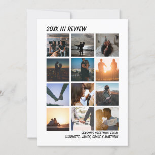 Cartes Pour Fêtes Annuelles Année En Revue Douze Photo Personnalisée Noël