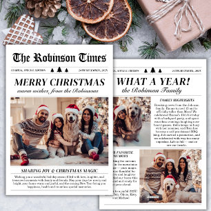 Cartes Pour Fêtes Annuelles Année en revue Journal unique photo de Noël