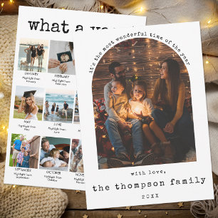 Cartes Pour Fêtes Annuelles Année en revue Minimaliste photo Noël Collage