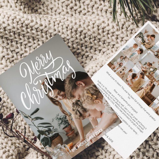 Cartes Pour Fêtes Annuelles Année en revue Photo Collage de Noël moderne (Merry Christmas - modern Christmas Card)