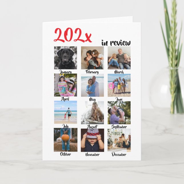 Cartes Pour Fêtes Annuelles Année en revue Photo Noël Personnalisé (Devant)