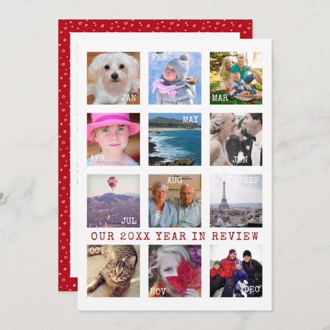 Cartes Pour Fêtes Annuelles Année fériée à l'étude | Collage photo personnalis (Devant / Derrière)