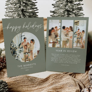 Cartes Pour Fêtes Annuelles Année Minimale En Revue Joyeuses Vacances Autour P