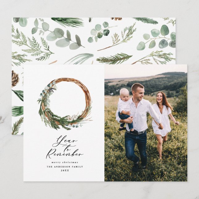 Cartes Pour Fêtes Annuelles Année minimale moderne pour se souvenir de la bota (Devant / Derrière)