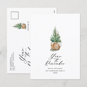 Cartes Pour Fêtes Annuelles Année minimale moderne pour se souvenir de l'arbre