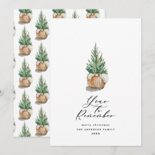 Cartes Pour Fêtes Annuelles Année minimale moderne pour se souvenir de l'arbre