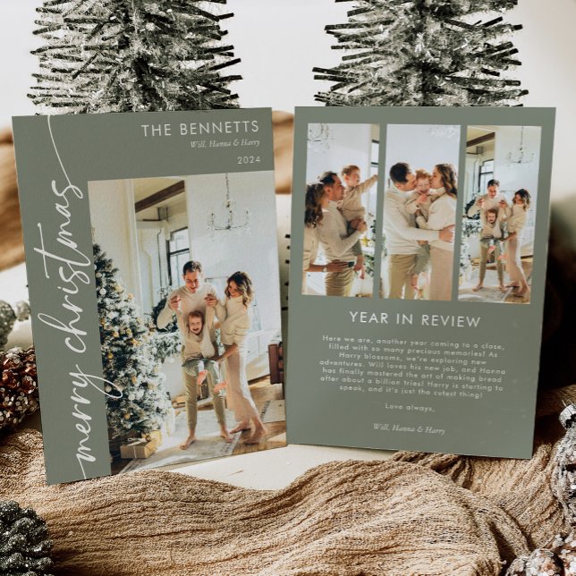 Cartes Pour Fêtes Annuelles Année Photo Élégante En Revue Joyeux Noël (Créateur téléchargé)