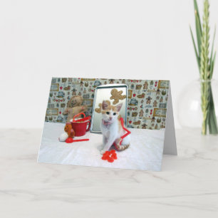 Cartes Pour Fêtes Annuelles Annie se réveille un doux Noël- Chat / Kitten