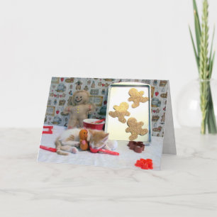 Cartes Pour Fêtes Annuelles Annie's Gingerbread Cookies ( Chat / Kitten )