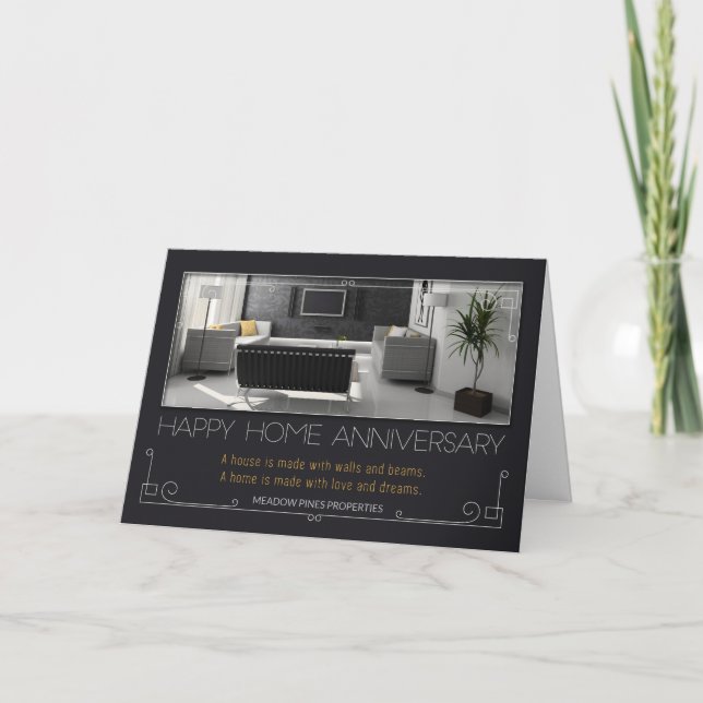 Cartes Pour Fêtes Annuelles Anniversaire à la maison d'intérieur moderne (Devant)