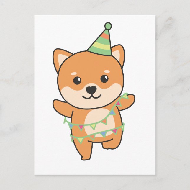 Cartes Pour Fêtes Annuelles Anniversaire Animal Cute Shiba Inu Anniversaire de (Devant)