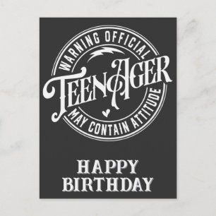 Cartes Pour Fêtes Annuelles Anniversaire d'adolescent 