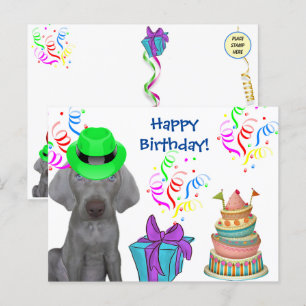 Cartes Pour Fêtes Annuelles Anniversaire de Brooklyn le Weimaraner