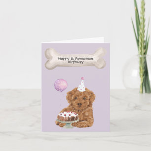Cartes Pour Fêtes Annuelles Anniversaire de Cavapoo mélange de Caniche