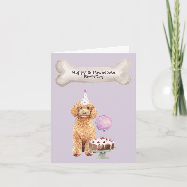 Cartes Pour Fêtes Annuelles Anniversaire de chien Poodle Cavapoo (Devant)