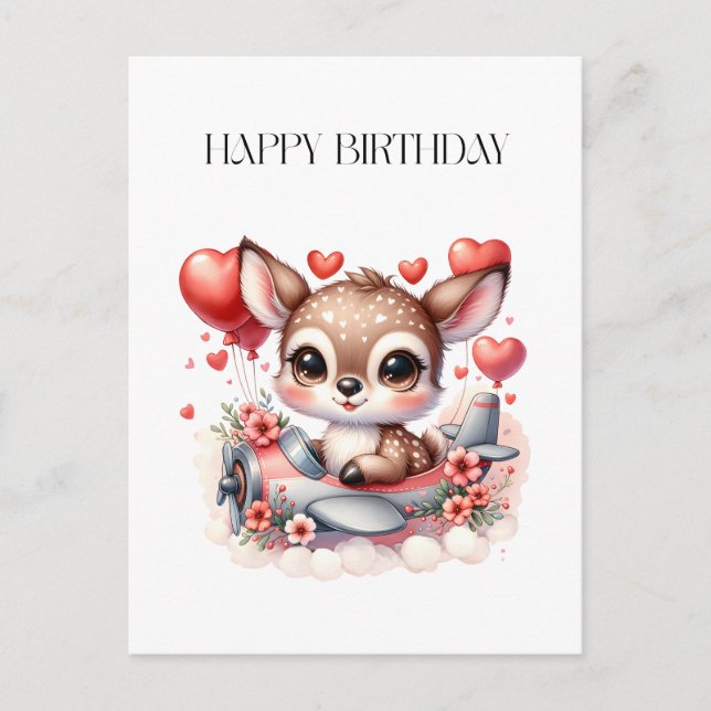 Cartes Pour Fêtes Annuelles Anniversaire de Deer Pilot (Devant)