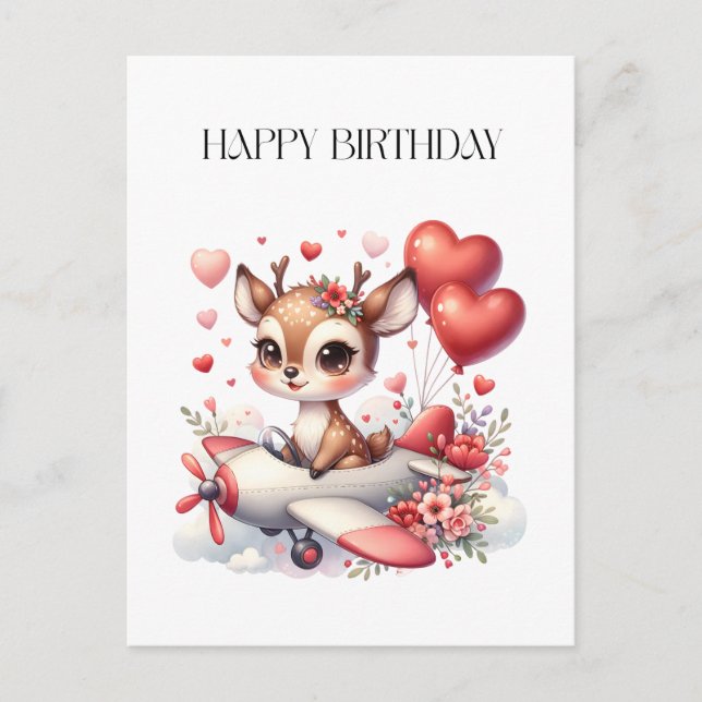 Cartes Pour Fêtes Annuelles Anniversaire de Deer Pilot (Devant)