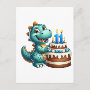 Cartes Pour Fêtes Annuelles Anniversaire de Dino 11 ans