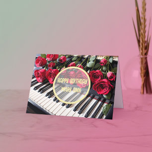 Cartes Pour Fêtes Annuelles Anniversaire de la musique et du Rose
