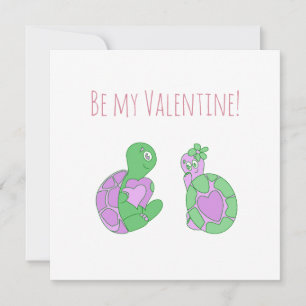 Cartes Pour Fêtes Annuelles Anniversaire de la Tortue mûre / Jour des Valentin