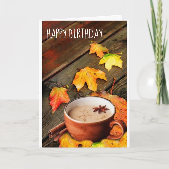 CARTES POUR FÊTES ANNUELLES **ANNIVERSAIRE DE L'AUTOMNE VOUS SOUHAITE" (Devant)