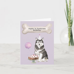 Cartes Pour Fêtes Annuelles Anniversaire de Malamute en Alaska