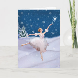 Cartes Pour Fêtes Annuelles Anniversaire de Noël avec Ballerina en neige