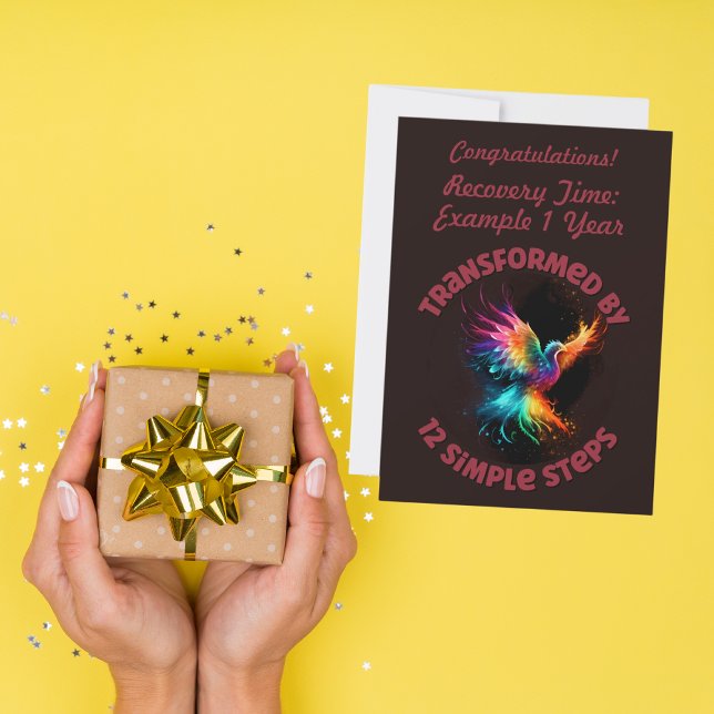 Cartes Pour Fêtes Annuelles Anniversaire de récupération en 12 étapes personna (Créateur téléchargé)