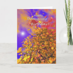 Cartes Pour Fêtes Annuelles Anniversaire de Thanksgiving - Vol d'automne