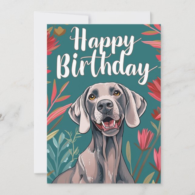 Cartes Pour Fêtes Annuelles Anniversaire de Weimaraner (Devant)