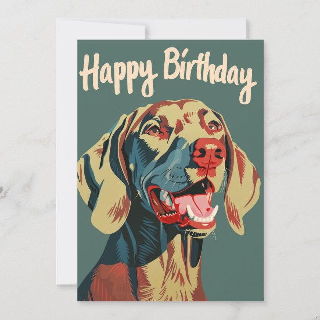 Cartes Pour Fêtes Annuelles Anniversaire de Weimaraner (Devant)