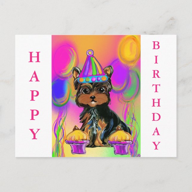 Cartes Pour Fêtes Annuelles Anniversaire de Yorkie Poo (Devant)