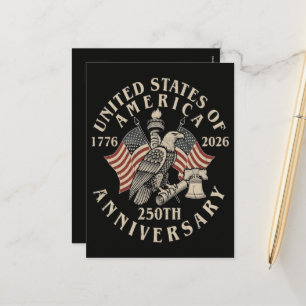 Cartes Pour Fêtes Annuelles Anniversaire des 250 ans de l'Amérique
