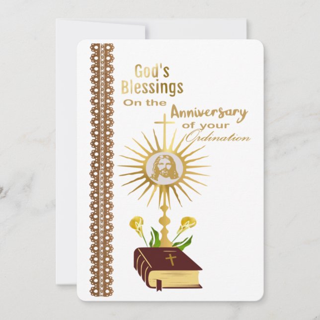 Cartes Pour Fêtes Annuelles Anniversaire d'ordination  (Devant)