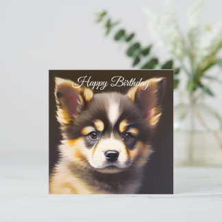 Cartes Pour Fêtes Annuelles Anniversaire du chiot alsacien mignon