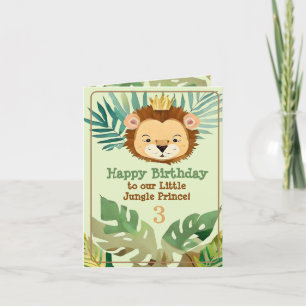 Cartes Pour Fêtes Annuelles Anniversaire du lion de la Petite Jungle