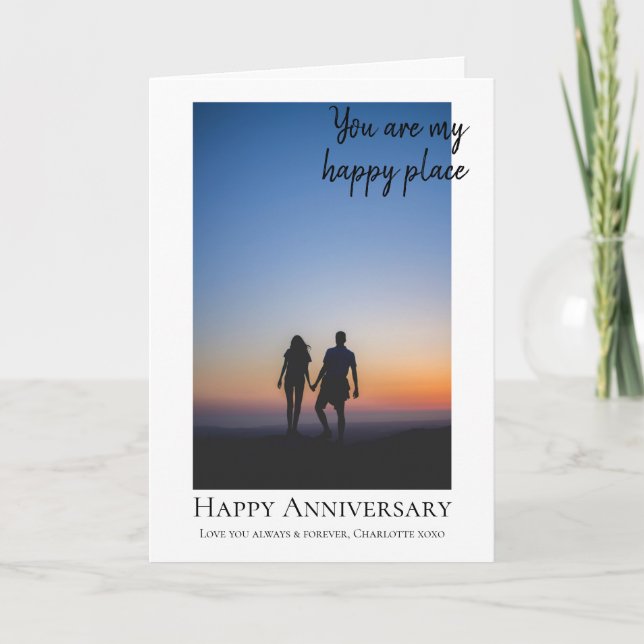 Cartes Pour Fêtes Annuelles Anniversaire du Mariage photo Happy Place personna (Devant)