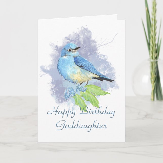 Cartes Pour Fêtes Annuelles Anniversaire Godgirl Eastern Mountain Bluebird (Devant)