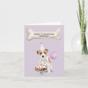 Cartes Pour Fêtes Annuelles Anniversaire Jack Russell à poil dur
