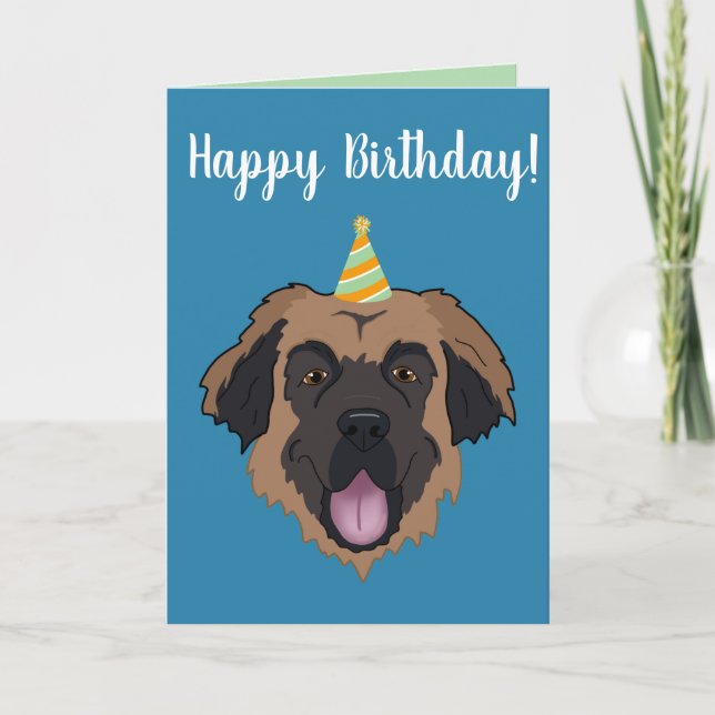 Cartes Pour Fêtes Annuelles Anniversaire Leonberger (Devant)